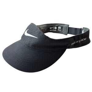 Nike Dri-FIT ADV Ace Black Perforated Tennis Visor FB6443-010 Adult Size M/L